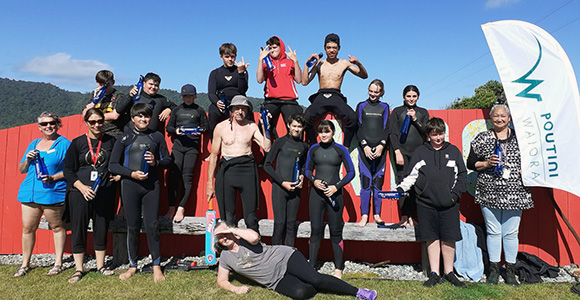 Poutini Waiora surf school.